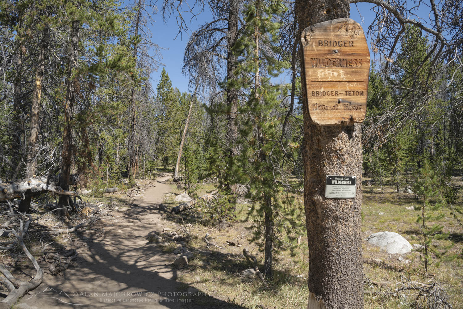 Bridger Wilderness Pole Creek trail sign Wyoming